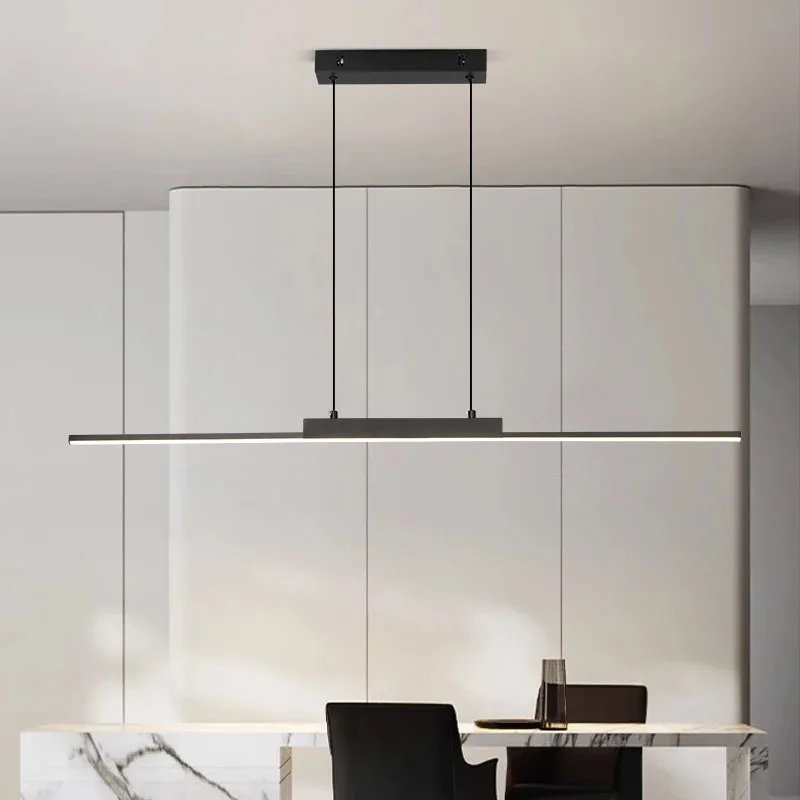 Modern LED Pendant Lamp Minimalist Creative Stripe Ceiling Hanging for Bedroom Design Bedsid Living Room TV Background Lighting