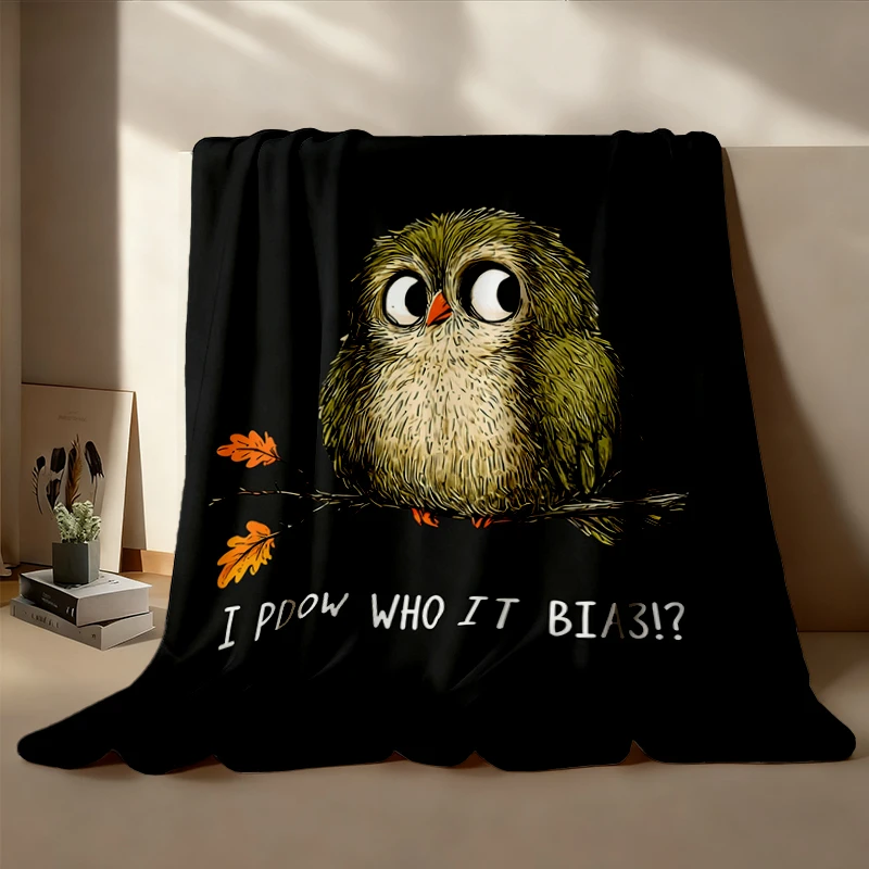 Sarcastic Bird Lover Flannel Blanket, Cheeky Poop Joke, Funny Wildlife Gift for Adults