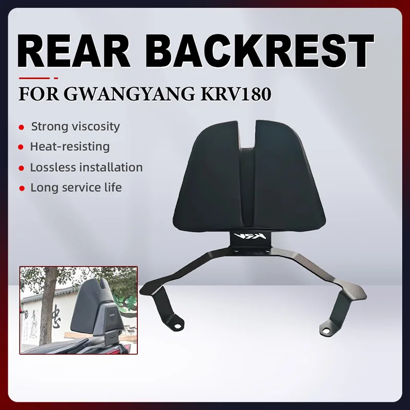 For GWANGYANG KRV180 All Years Aluminum alloy and PP foam Motorcycle Passenger Cushion Backrest Rear Seat Rack Luggage Safety