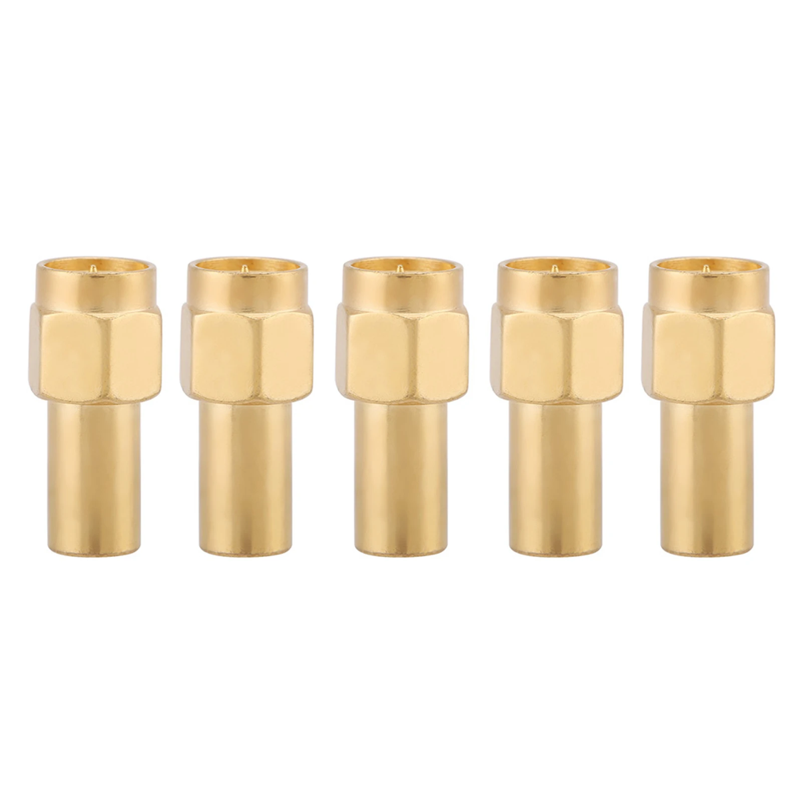 5Pcs Brass SMA Male RF Coaxial Terminator Load 50 Ohm For Antennas GPS System Base Station Application Cable Assembly Instrument