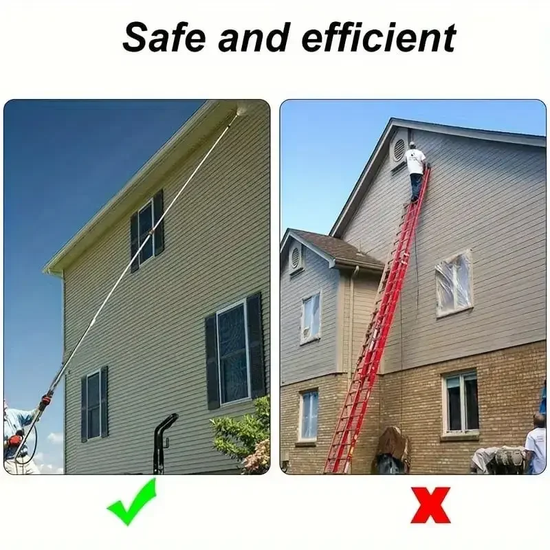 مجموعة مسدسات المياه ذات الضغط العالي: عصا تلسكوبية 4000 رطل لكل بوصة مربعة، أداة تنظيف احترافية مع 10 قضبان تمديد من الفولاذ المقاوم للصدأ