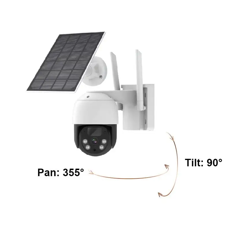 16CHS 4MP WIFI Solar PTZ Sistema de câmera IP NVR Kit Rastreamento automático Câmera CCTV sem fio Vigilância por vídeo