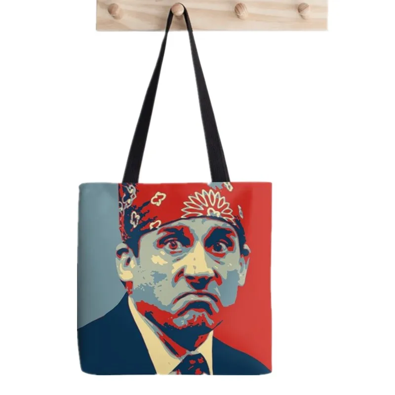 Women Shopper bag The office tv show Michael Scott Collage Bag Harajuku Canvas Shopper Bag girl handbag Tote Shoulder Lady Bag