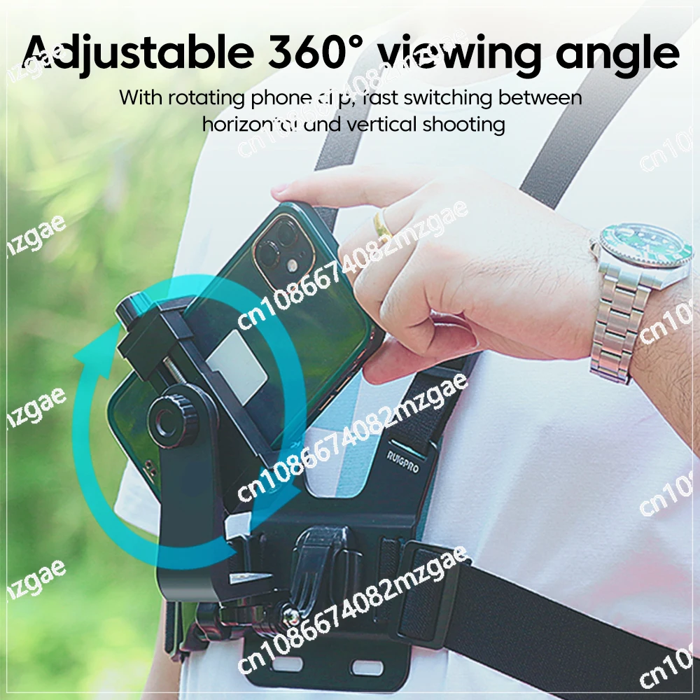 First-Person-View Camera/Mobile Phone Holder with Chest Strap 360 Rotate Climbing Cycling Phone Stand Bike Motorcycle GPS Live