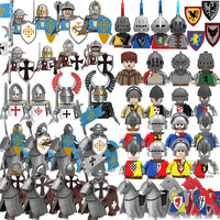 Military Building Blocks Medieval Solider Figures Knights of Jerusalem Crusades The War of Roses Legion War-horse Weapons Shield