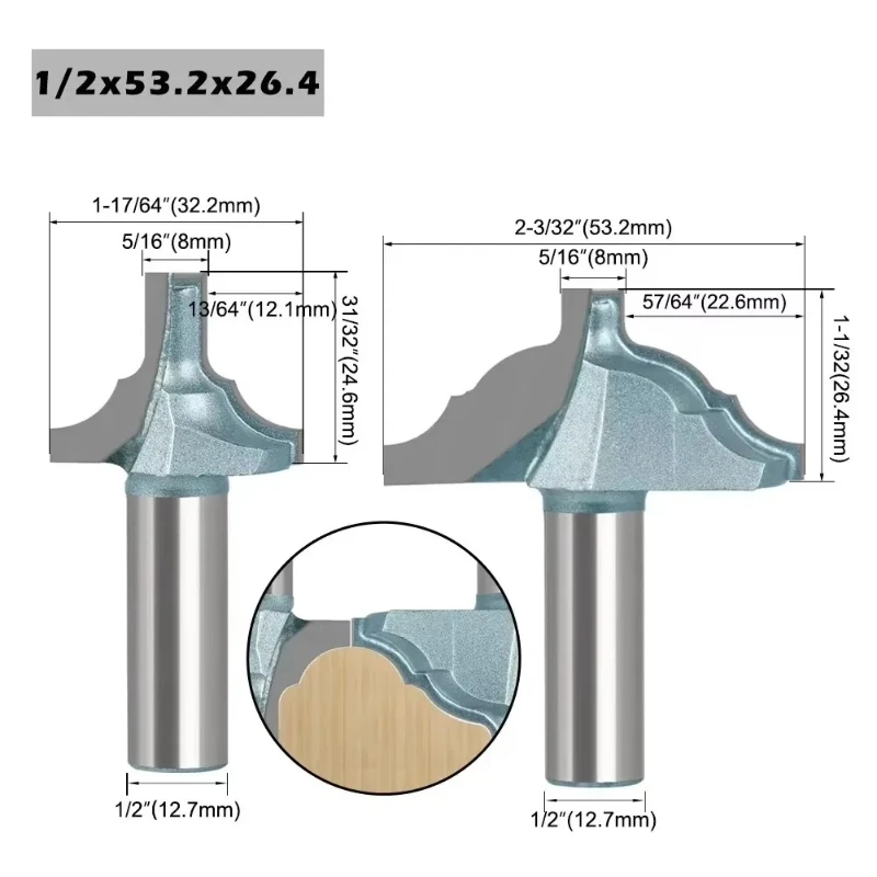 

Door and Window Line Picture Frame Handrail Line Mortise Roman 12mm 12.7mm Shank Door Bucket Line Knife