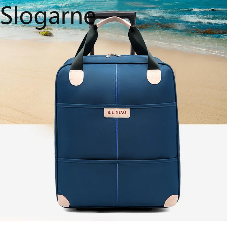 Women Trolley Travel Bag Universal Luggage Bag with Wheels Ladies Waterproof Handbag Rolling Trolly Suitcase Oxford Business Bag