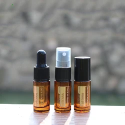 5ml Amber Essential Oil Bottle With Metal Balls Refillable Roll on Bottle Perfume Bottle Containers Mini Essential Oil Bottle