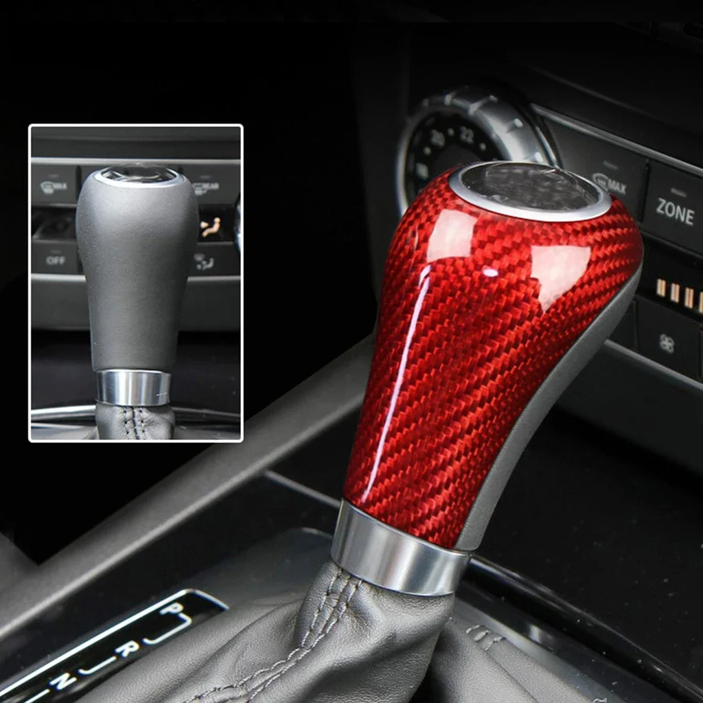 For Mercedes Benz W204 W212 W205 W169 W219 W463 CLS C E A G Class Real Carbon Fiber Gear Shift Knob Cover  Interior Accessories