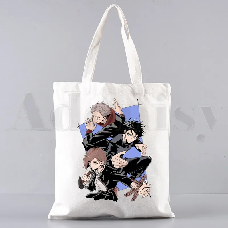 

Gojo Satoru Yuji Itadori Jujutsu Kaisen Harajuku Handbags Shoulder Bags Casual Shopping Handbag Unisex Elegant Canvas Bag