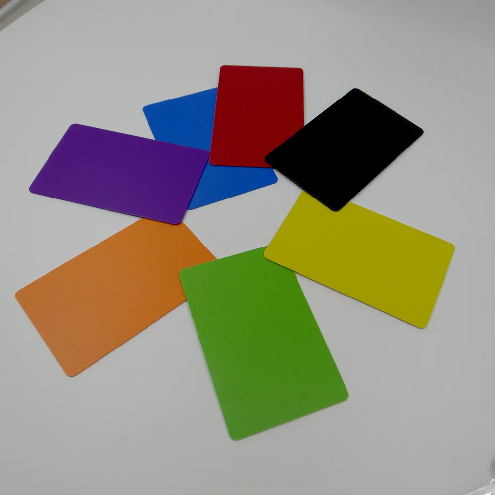 50pcs cr80 13.56mhz matt finish NFC Blank white / black / red / blue / purple / yellow  PVC  NFC Contactless Business Card