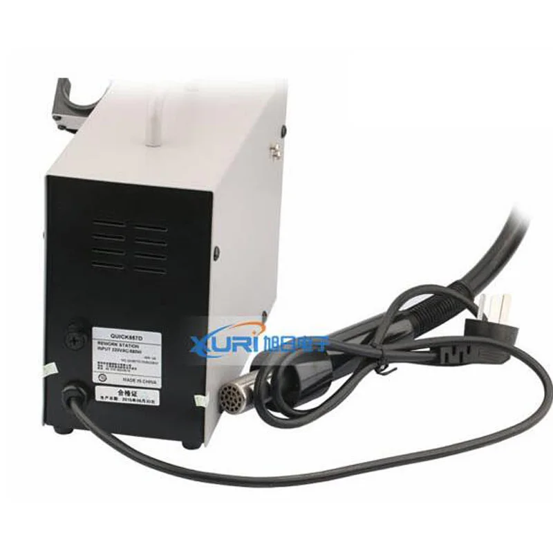 1pc QUICK 857D lead free adjust le hot air heat with Helical Wind 580W SMD rework station, high quality