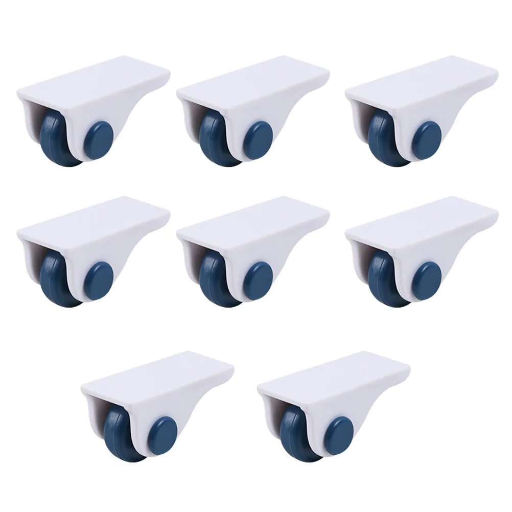 8 Pcs Adhesive Roller Storage Case Caster Bins with Brake Self-adhesive Sticky Casters The Hips Wheels