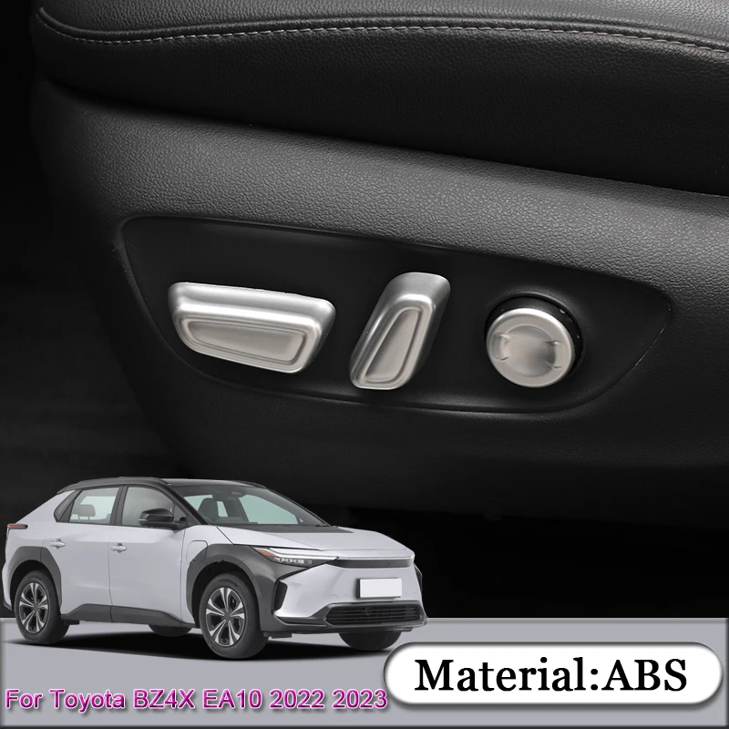 

5pcs/set Car Styling ABS For Toyota BZ4X EA10 2022 2023 Car Interior Seat Adjustment Decoration Sequins Sticker Auto Accessories