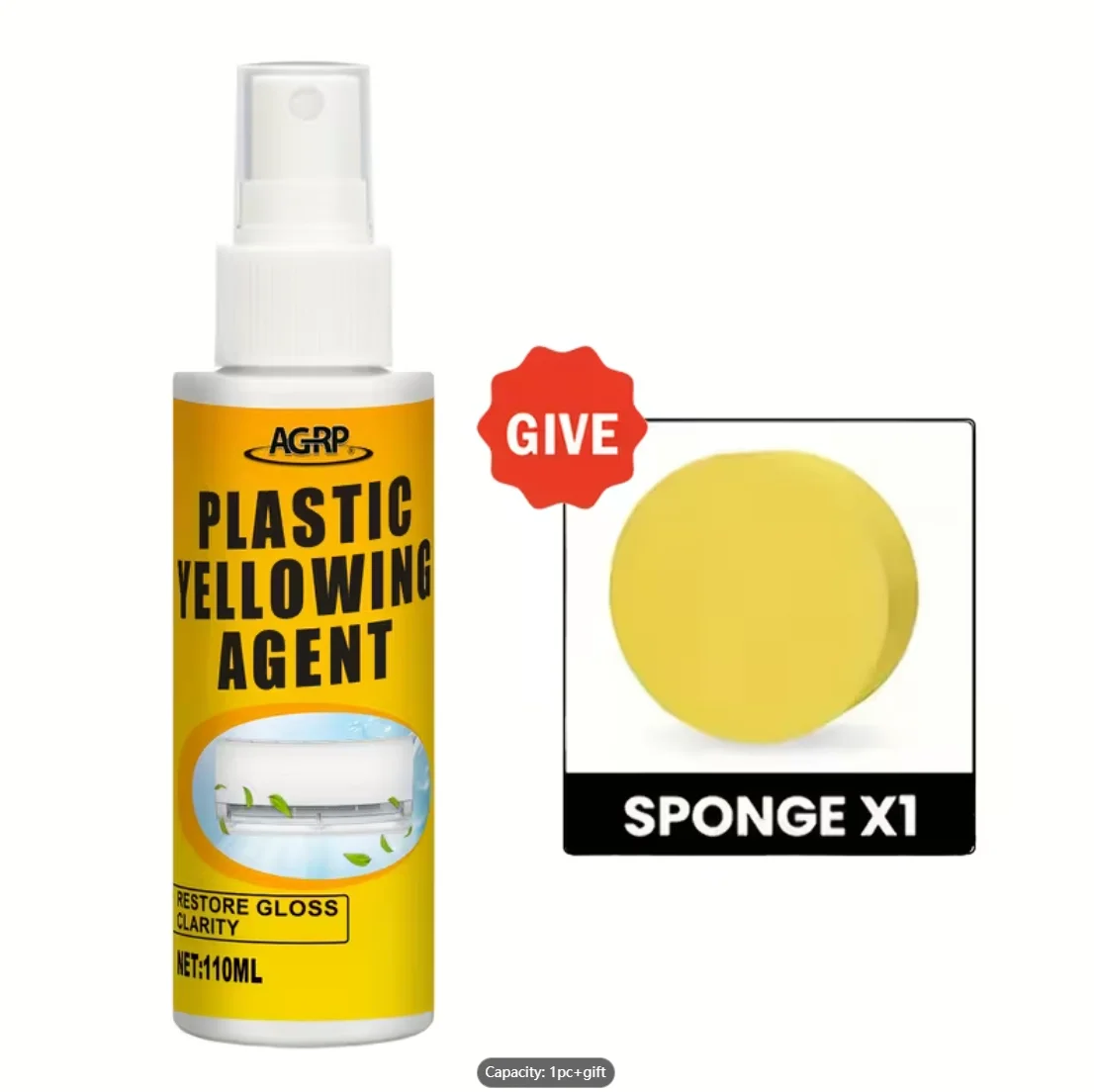 Plastic Yellowing Remover Spray for Air Conditioners Restores Color And Condition of Plastic Parts