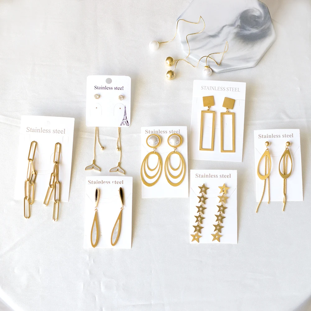 LUXUKISSKIDS Long Pendients Drop Earrings For Woman Dangle Belly Vintage Piercing Stainless Steel Fine Party Jewelry Accessories
