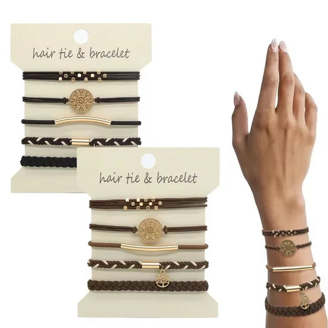 10 sztuk/zestaw moda Bohemia gumki do włosów dla kobiet elastyczna bransoletka Boho opaska do włosów dziewczyny kucyk Holder Scrunchies do włosów