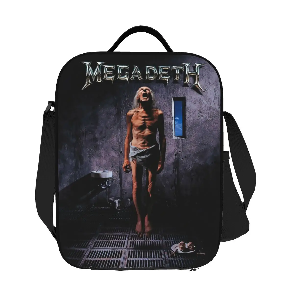 

Custom Megadeths Heavy Metal Band Portable Lunch Box Women Leakproof Rock Band Cooler Thermal Food Insulated Lunch Bag Office