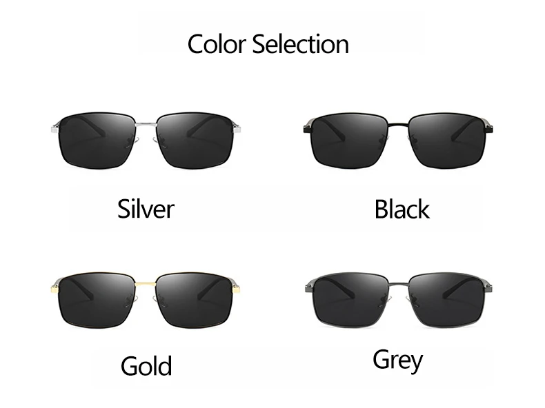 Business Metall Quadratischer Rahmen Polarisierte Sonnenbrille Luxus Übergroße UV-Schutz Sonnenschutzbrille 5027 – Detail 7