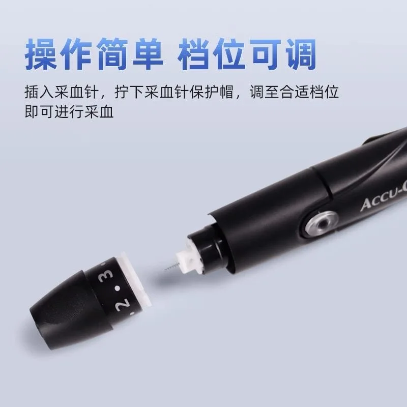 ACCU CHEK Soft clix lancing device Roche black pen virtually pain free Blood taking pen for patients with diabetes