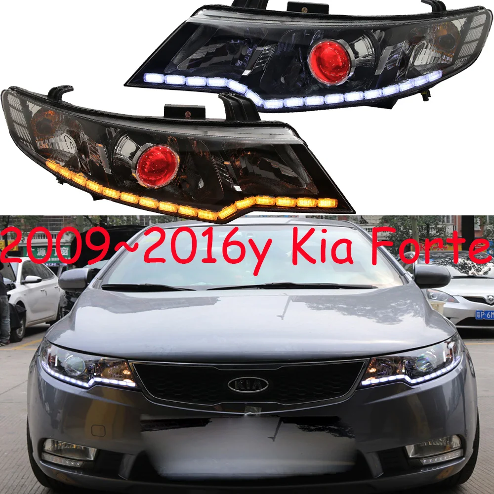 Car Bumper Head Light For KIA Forte Headlight 2009~2016y Cerato LED DRL Running Lights Bi-Xenon Beam Forte Fog Light