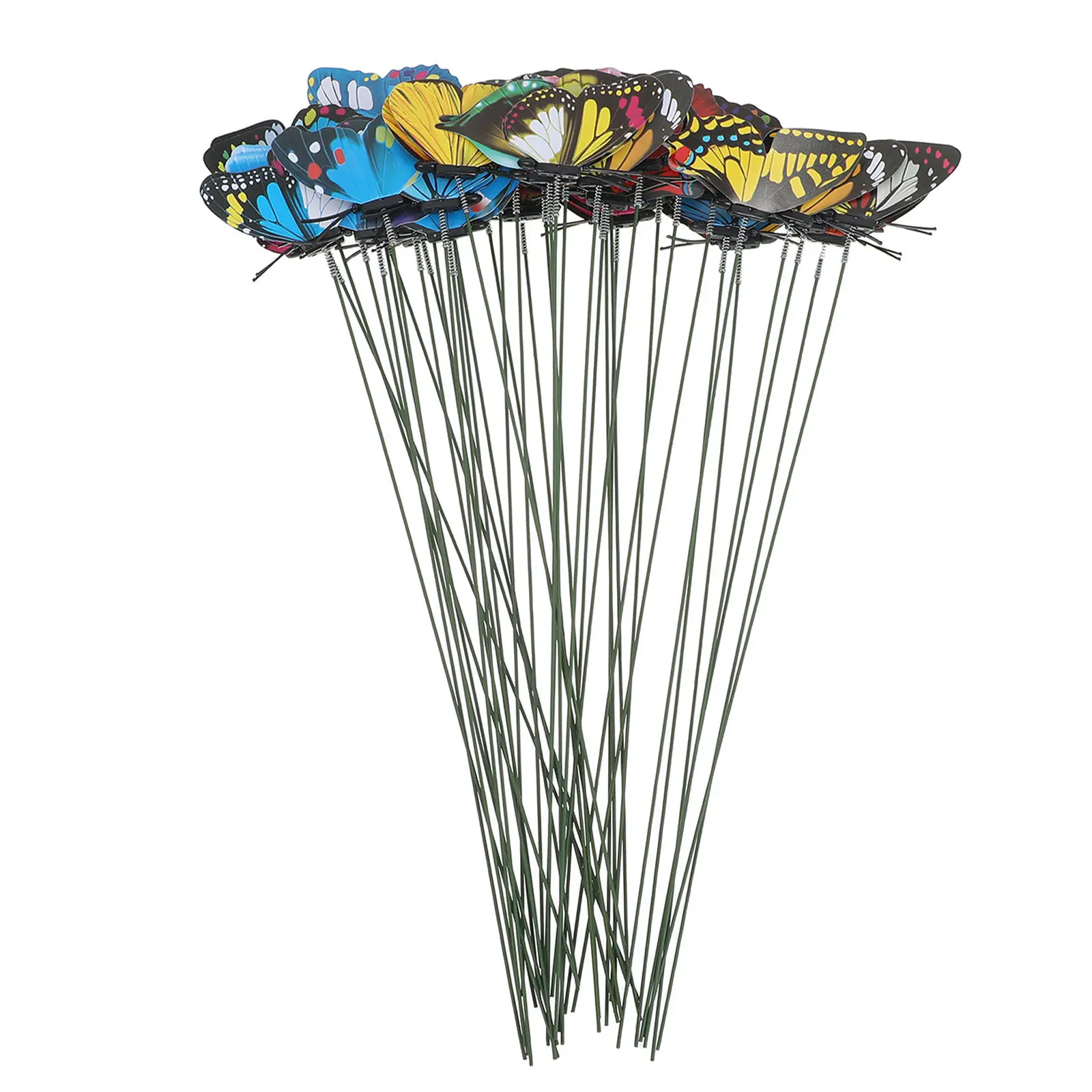 40Pcs Butterfly Stakes Colorful Simulation Butterfly Outdoor Garden Yard Plant Flower Pot Spring Garden Decoration 27cm