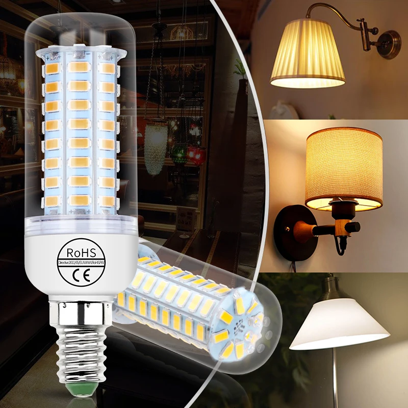 

5730 SMD LED Bulb E27 Corn Lamp E14 Light GU10 Lampada LED Chandelier For Home Energy Saving B22 Bombilla No Flashing G9 Ampoule