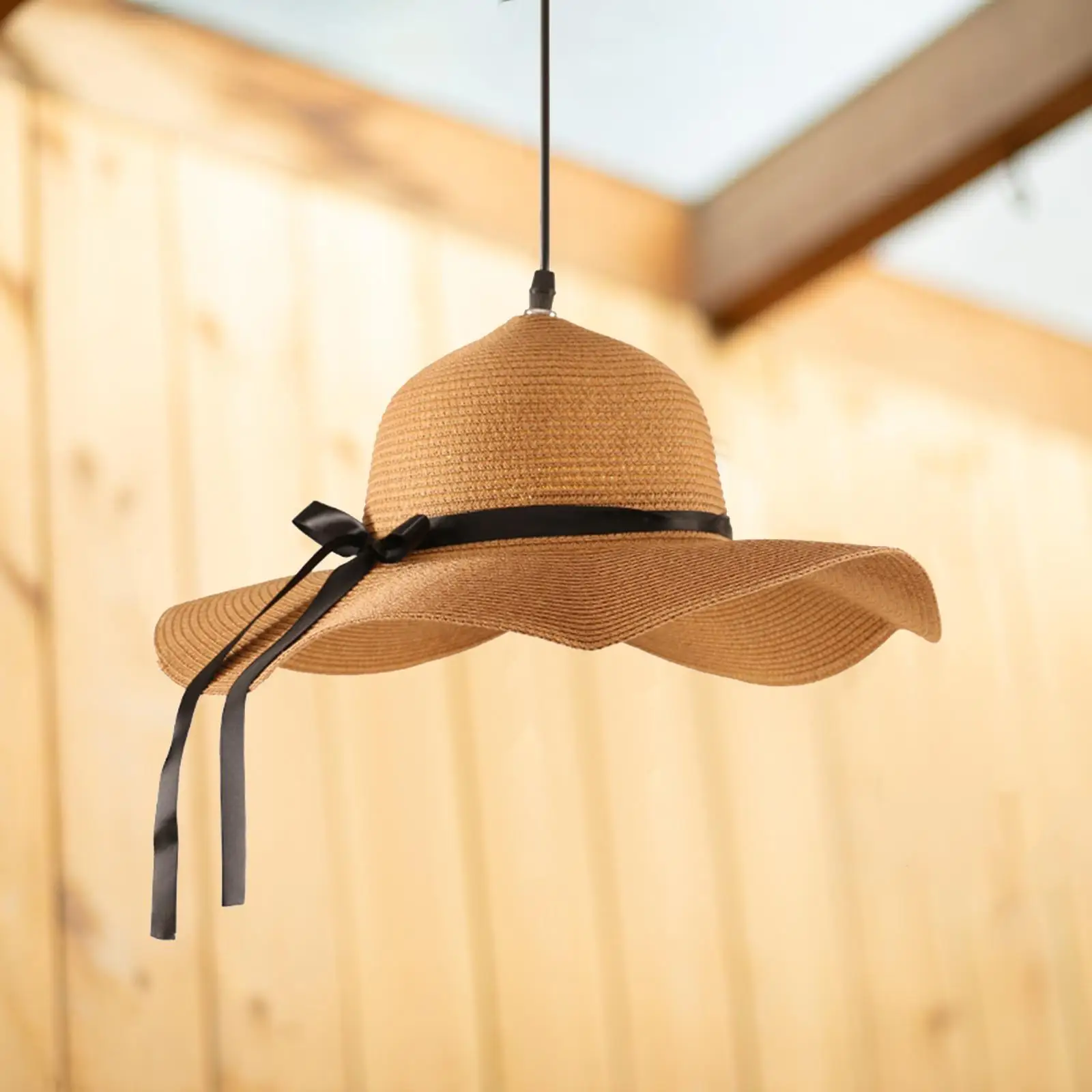 Straw Rope Lamp Shade Pendant Lampshade with Power Cord,Classic,Ceiling Light Bulb Cover,Light Fixture Shade for Office Hotel