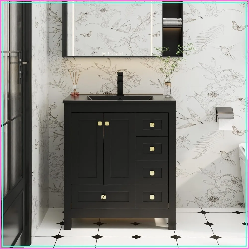30 Inch Wood Bathroom Vanity with Sink Undermount Sink, Storage Cabinet Bathroom