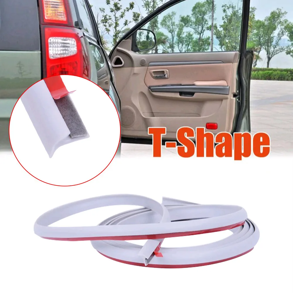 1Pc 2m Auto Door T-Type Seal Sound Insulation Weatherstrip Universal Car Door Rubber Sealing Strip Slanted Edge Sealant Strips