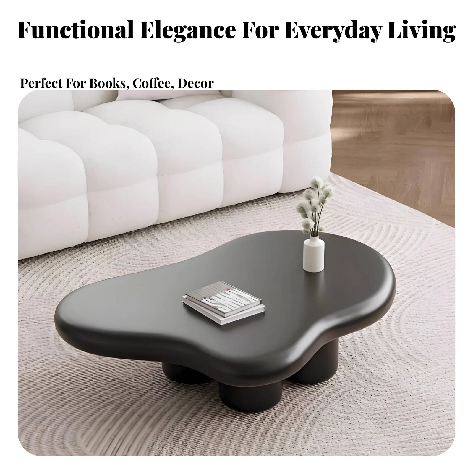 

Cumulus-Contourshaped Low Table Irregular Shape Living Room Furnishing Modern Design Sleek Rounded Edges for Apartment Dwellers