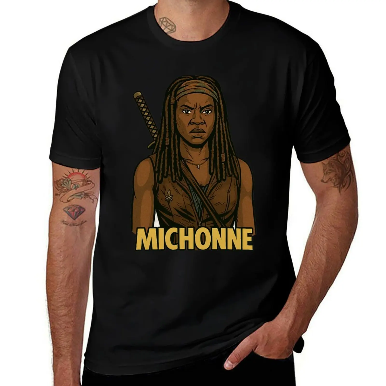 

The Walking Dead Michonne T-Shirt summer shirt man clothes korean fashion funny gifts Men's t-shirt