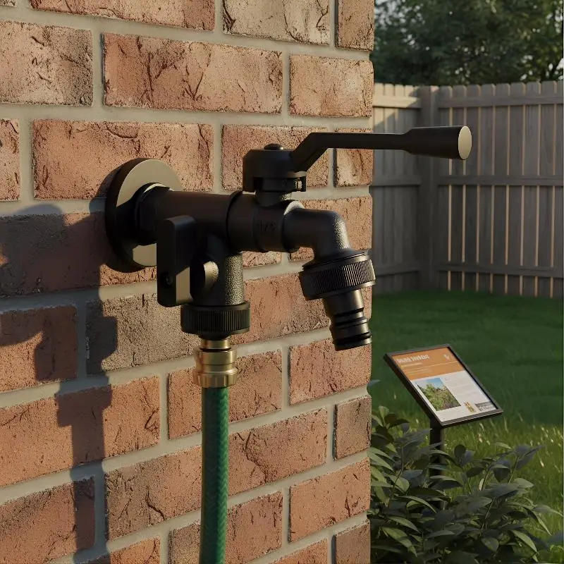 Freeze Proof 2 Way Garden Water Faucet Dual Outlet Zinc Alloy Outdoor Tap for Lawn and Backyard Frost ProtectionHot