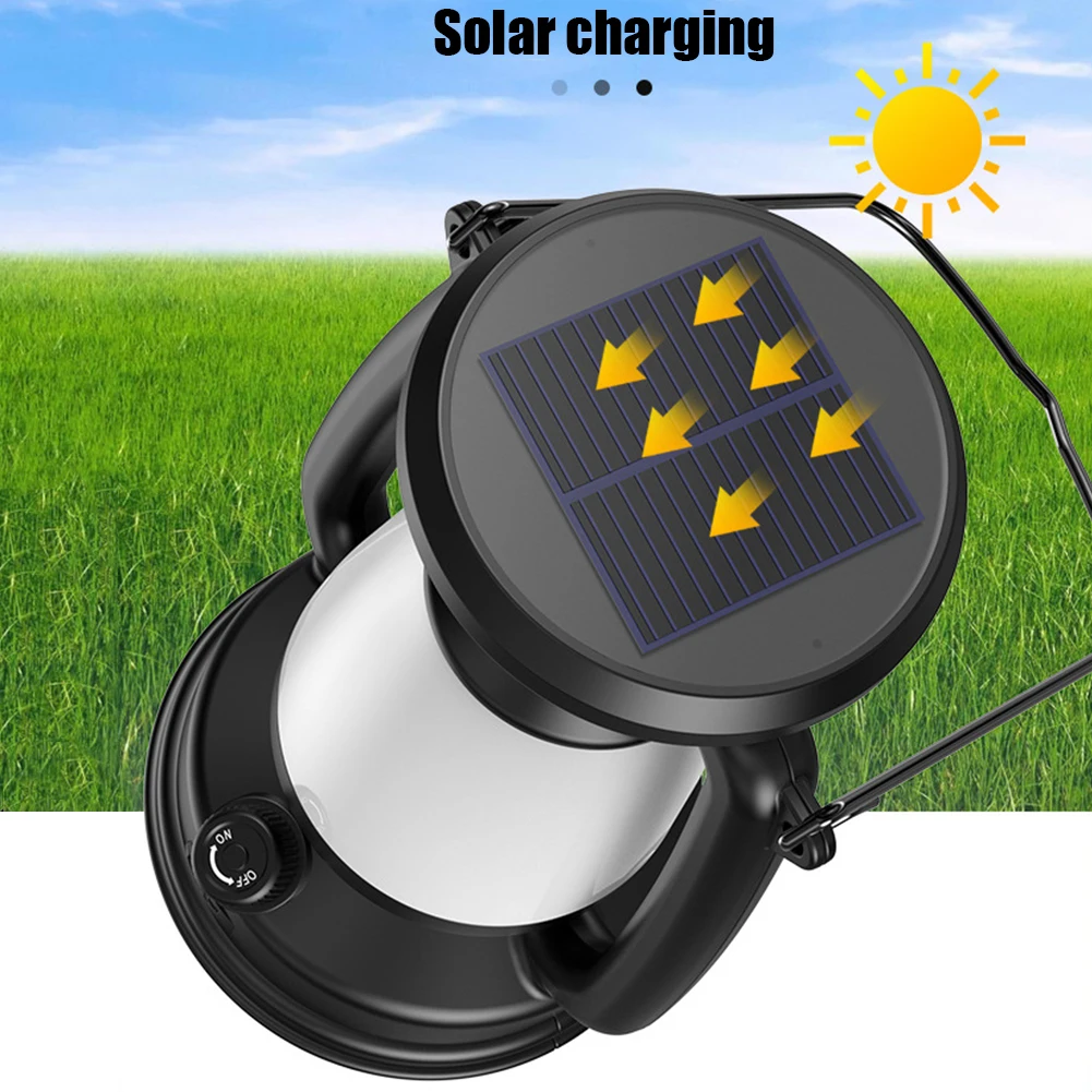 Camping Lantern Solar Charging 800mAh/1200mAh LED Portable Vintage Lantern Type-C USB Waterproof for Hiking Cafe Restuarant