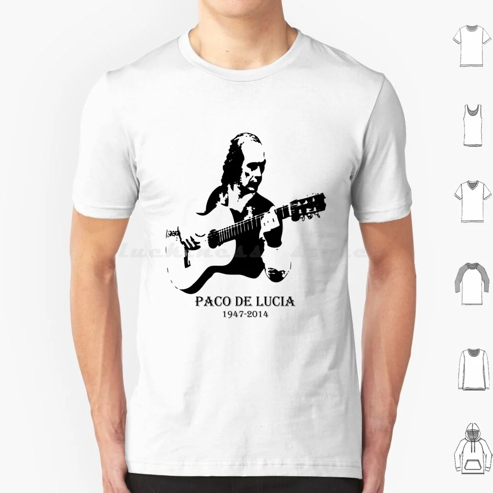 Camiseta con estampado De Paco De Lucia Silhouette para hombre, camisa con estampado clásico Retro, Banda De Música De Metal, cantante, talla grande, 100%