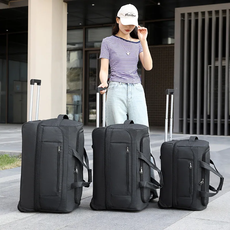 Oxford Cloth Travel Tie Rod Bag Foldable Tug Bag College Student Luggage Bag Expandable Storage Bag Luggage Maleta De Maquillaje