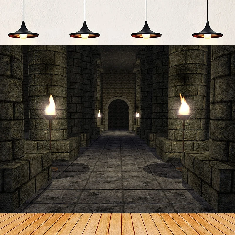 

Фон для фотосъемки в салоне старого двореца, загадочный древний дворец, рельефный дракон, огненное пламя, паутина, камень, лестница, фон