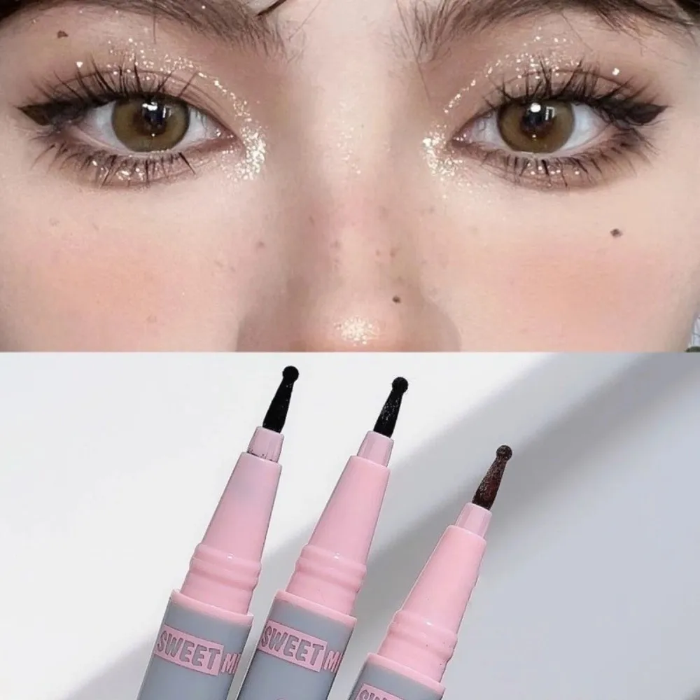 Lifelike Fake Freckle Pen Waterproof Round Head Face Dot Mole Pen Quick Drying Cheek Spots Tint Liquid Tear Mole Stamp