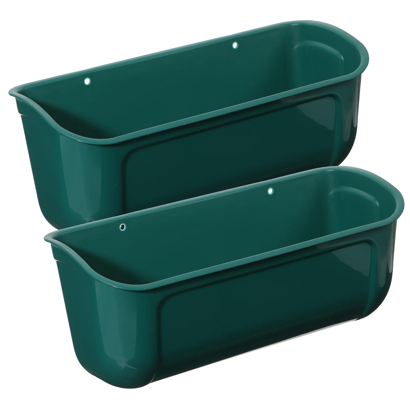 

2Pcs Automatic Poultry Feed Bucket Heavy Duty Durable Large Capacity Plastic Livestock Feeding Trough Feed Trough Bucket
