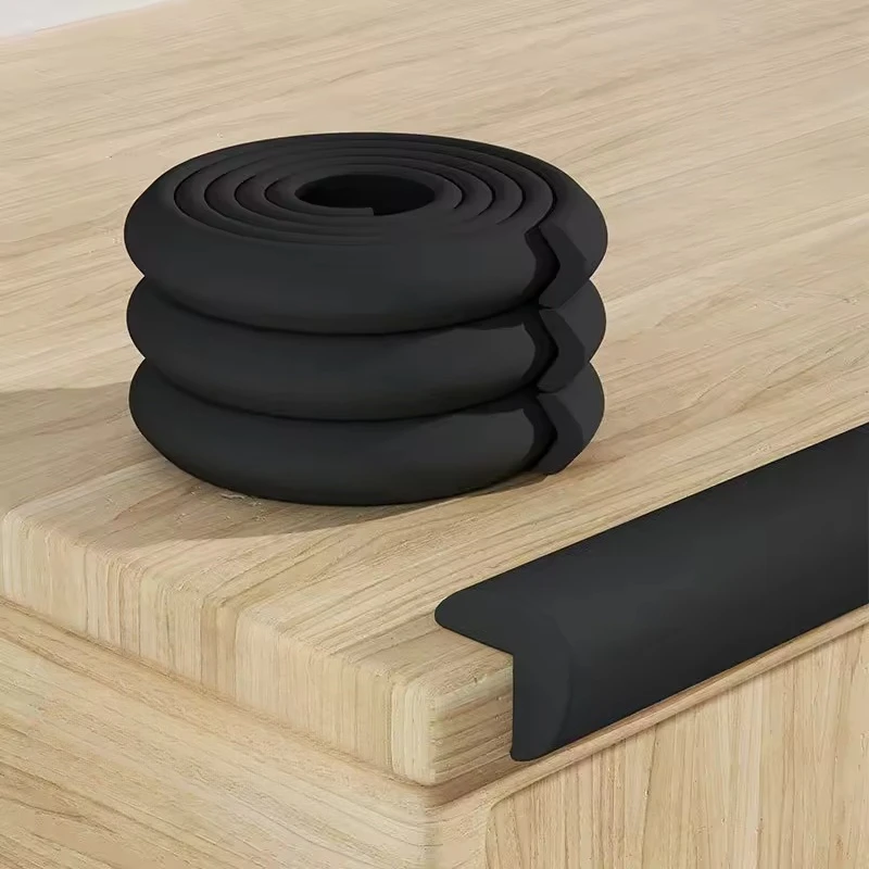 1 Buah Strip Karet Lembut Anti Tabrakan Strip Karet Hitam Putih Pelindung Sudut Furnitur Strip Pelindung Sudut Meja