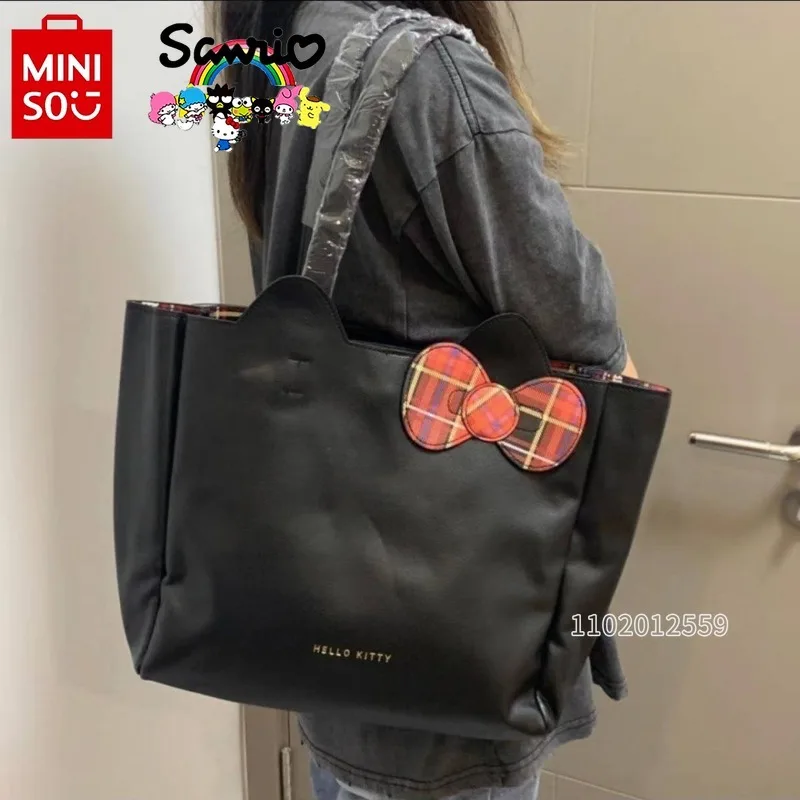 MINISO Hello Kitty New Women\'s Handbag Luxury Brand Fashion Women\'s Shoulder Bag Cartoon Cute 3D Women\'s Bag Large Capacity