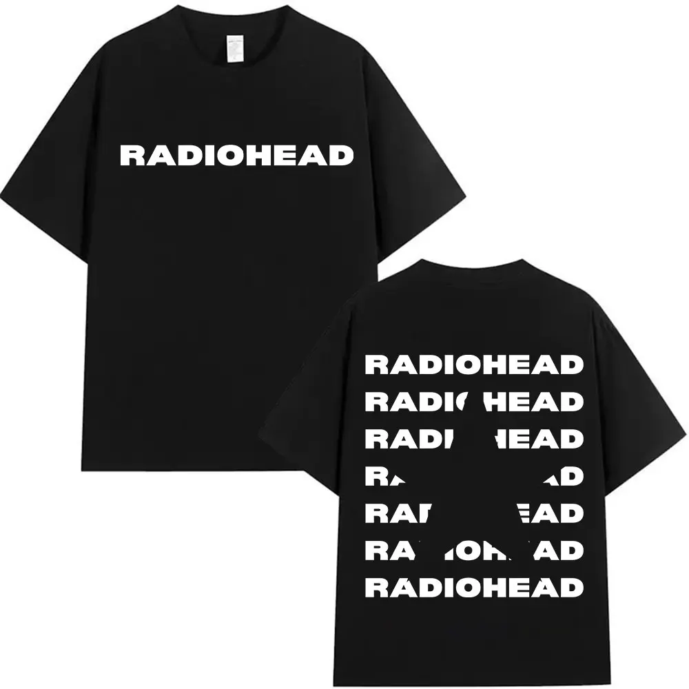 

Rock Band Radiohead Tour 2025 Logo T Shirts Men's Fashion Pop Clothing Oversized T-shirt Unisex Hip Hop High Quality Cotton Tees