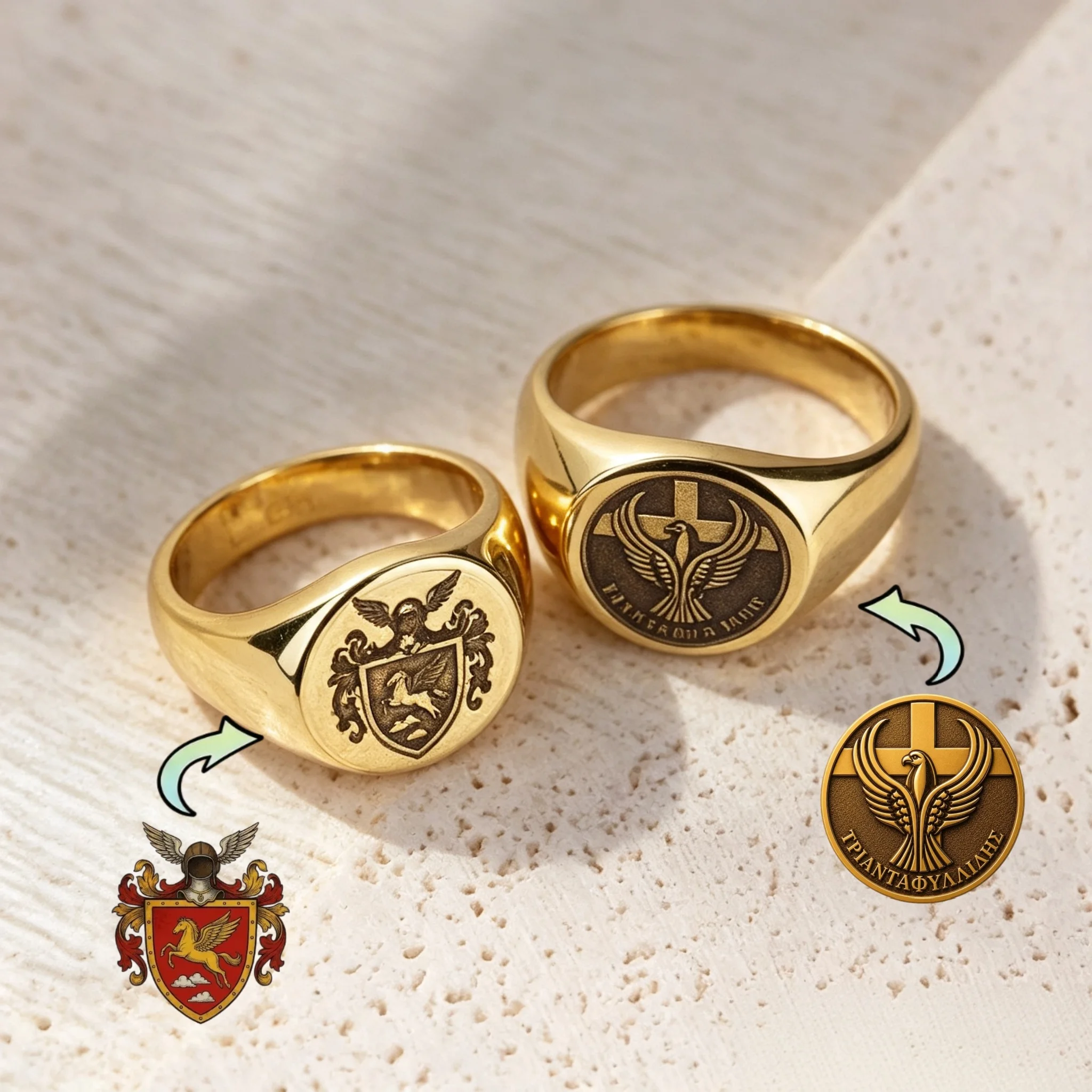 Custom Photo Signet Ring Perso - Signet Ring Men ulasan dan harga
