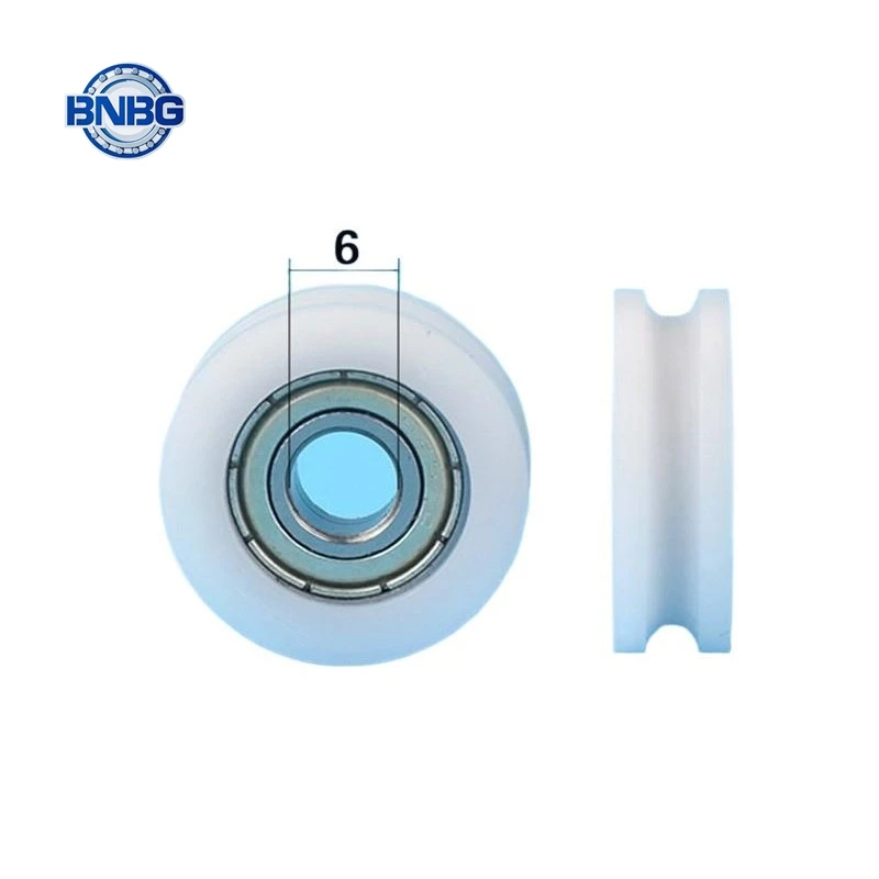 10pcs U Groove Plastic Coated Bearing 696ZZ 6*21*7mm POM Roller Door Window Wheel Nylon Wrapped Pulley Bore 6mm Diameter 21mm