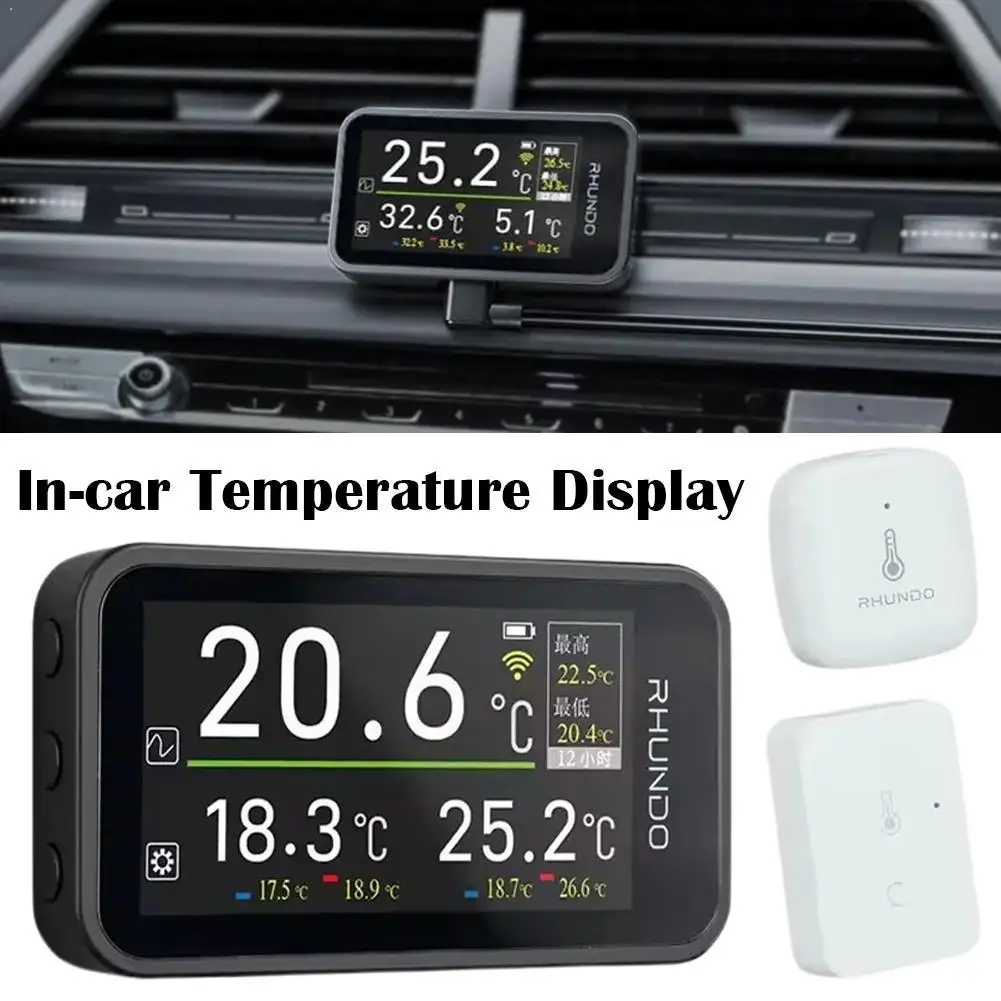 Thermomètre numérique sans fil pour voiture, affichage numérique LCD, thermomètre intérieur et extérieur, thermomètres pour compartiments de camping-car et de camion