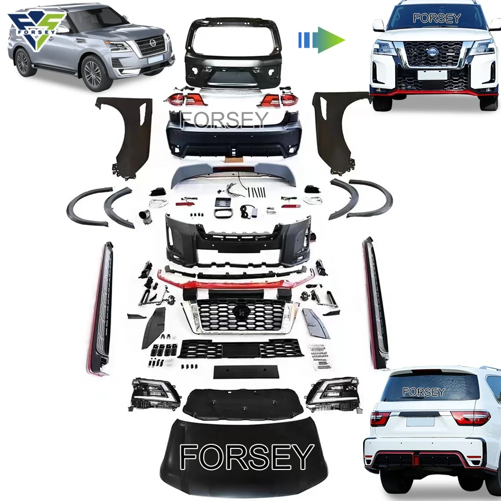 

N-issan Patrol Nismo Модель Производство автомобильных аксессуаров Запчасти PP Боковая решетка Авто Передние и задние бамперы Bodykit