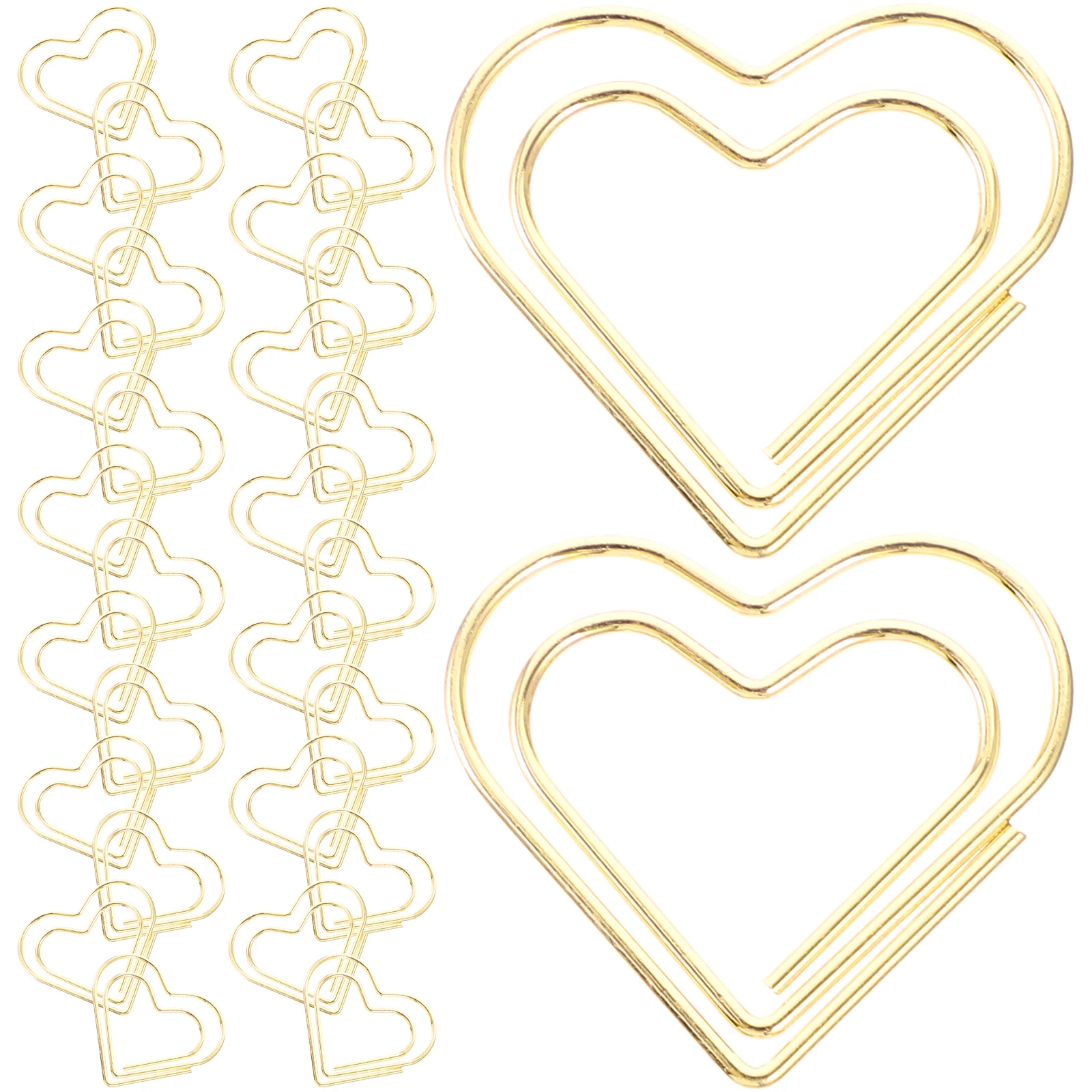 100 Uds Clips de papel en forma de corazón Clips de Metal para documentos suministros de papelería creativos accesorios de escritorio encuadernación de oficina de oro rosa