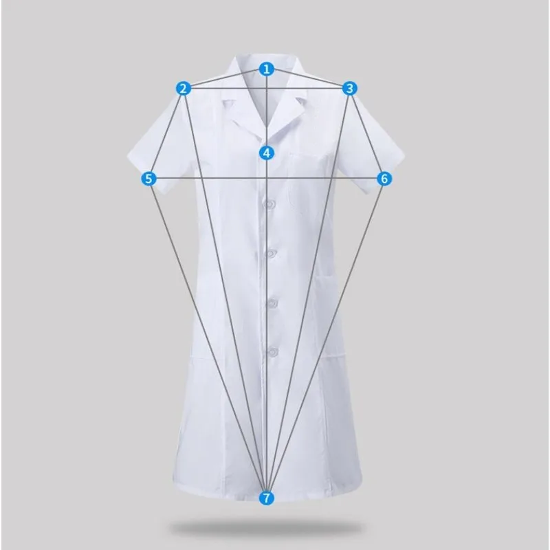 Women\'s Fashion Lab Coat Short Sleeve Doctor Nurse Dress Long Sleeve Medical Uniforms White Jacket Waist Belt