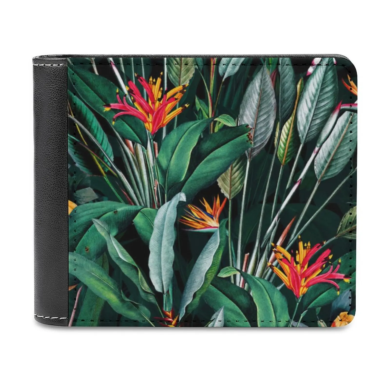 Magical Night Garden Leather wallet credit card holder luxury wallet Floral Fantasy Flowers Blossoms Garden Children Child