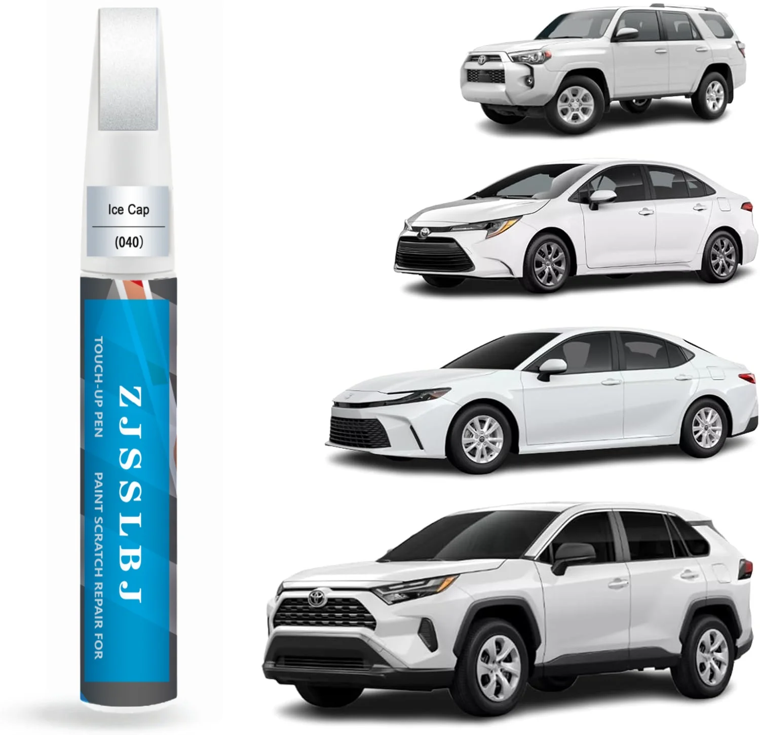 Car Touch Up Paint(Ice Cap/Super White(040) for Toyota, Car Paint Scratch Repair Kit, Quick & Easy Solution to
